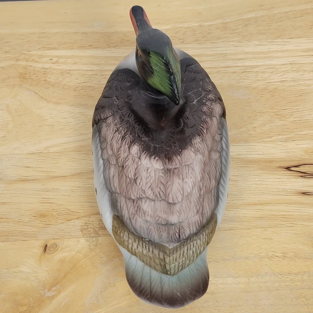 Vintage Sigma the Tastesetter Ceramic Merganser Duck Decoy Figurine Rustic Cabin